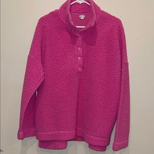 Aerie Bright Pink Teddy Jacket